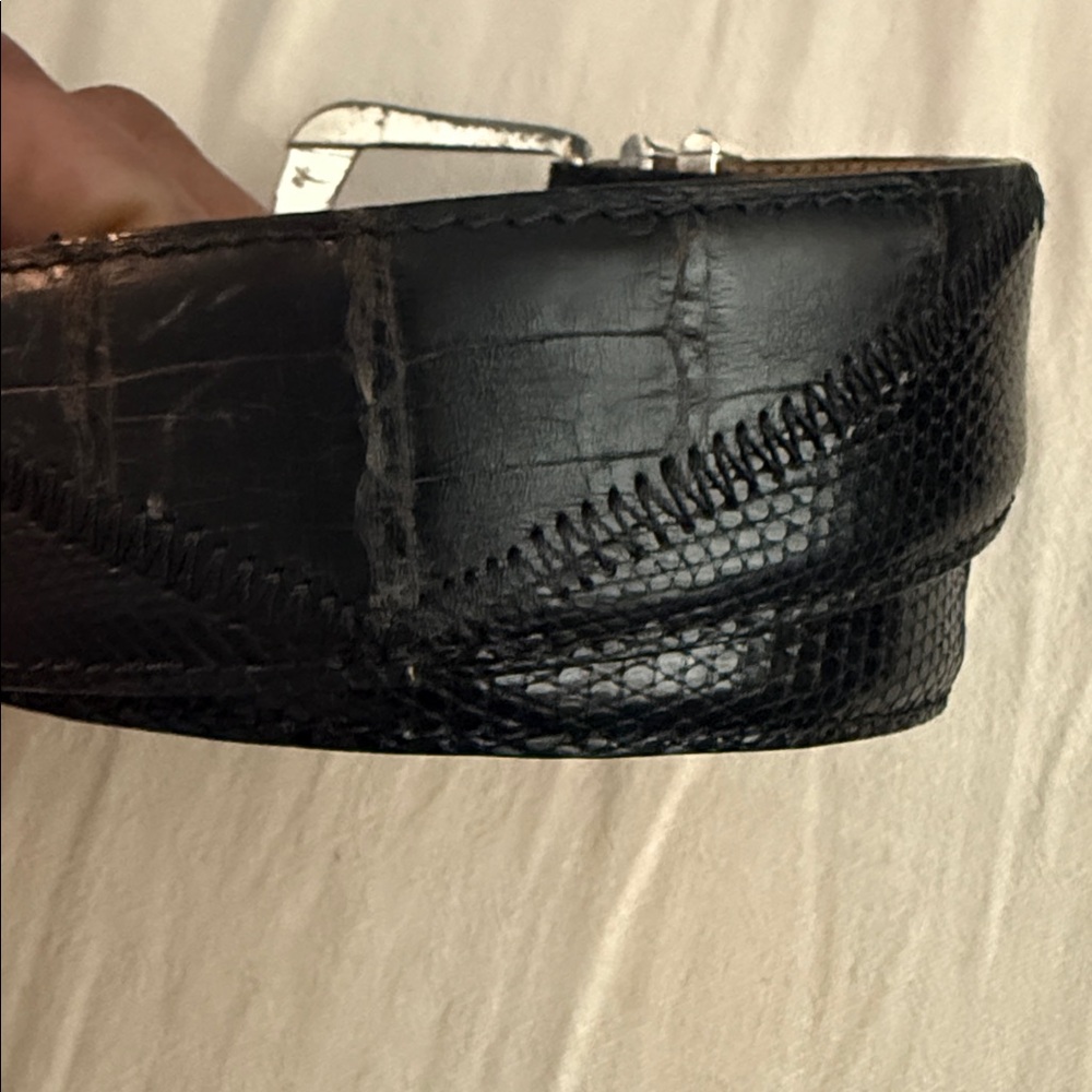 Genuine Crocodile 🐊 & Lizard 🦎 Leather Belt - Picture 3 of 16